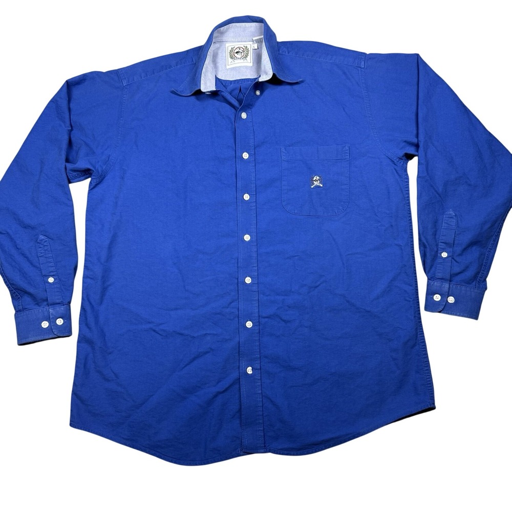 Cinch Large Button Down Shirt Mens Blue Long Sleeve Western Logo Pocket 11949